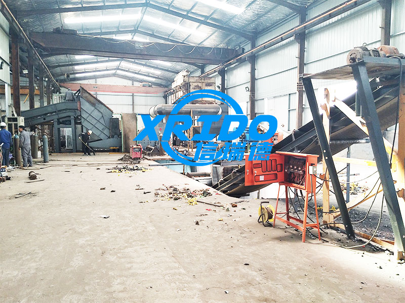 Scrap metal crushing and recycling production line installation