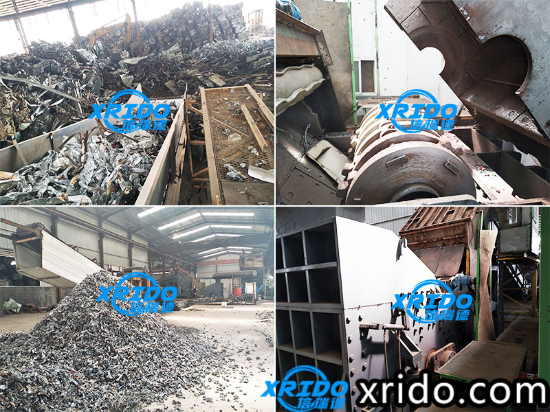 Scrap metal crushing and recycling production line installation